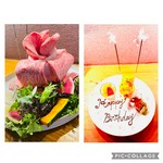 ★お肉ケーキ&サプライズデザートプレート★大切な記念日にWサプライズはいかがですか★