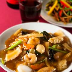 五目醤油味あんかけ焼きそば