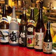 すっきりとした飲み口の『元老院』や、芋焼酎に負けない飲み応えのある『黒さそり』などを用意