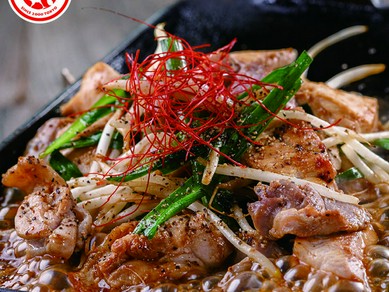 奥州美鶏の味噌だれ鉄板焼き