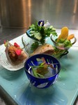 アミューズ・前菜2種類・魚料理・飛騨牛ステーキ・デザート・コーヒー又はルイボスティー