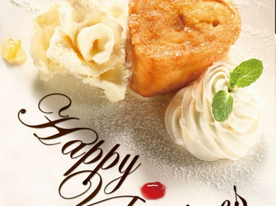 誕生日、記念日に！メッセージ入りデザートご用意します