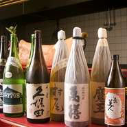 季節・仕入れ状況によって取扱いの無い場合もあるプレミアム焼酎も楽しめます。