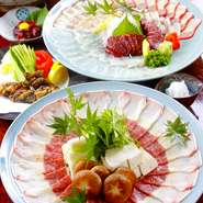 珍しい食材のコースも・・・