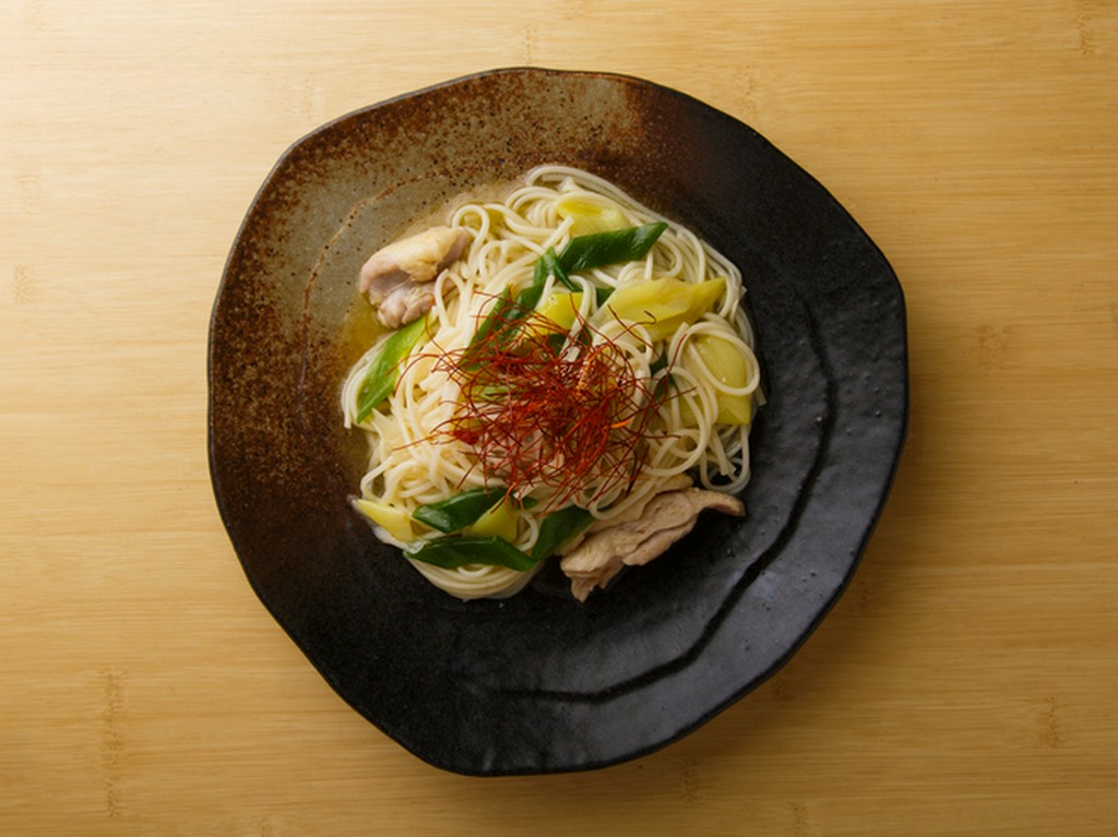 五島うどんのペペロンチーノ