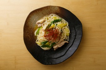 五島うどんのペペロンチーノ