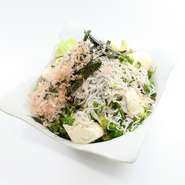 豆腐としらすのサラダ