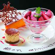 本日の3種デザート盛り合せ