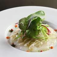 朝〆活天然平目のマリネ サラダ仕立て