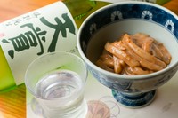 いかを味噌で漬けました。見た目塩辛、お酒の肴にどうぞ。