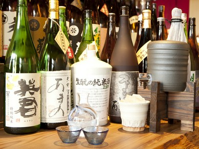 和食に合う焼酎、日本酒を多数用意しています