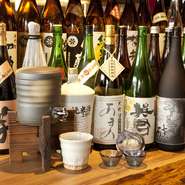 日本酒、焼酎、各種そろえています