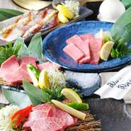 雄山は、「リーズナブルな価格で、いいお肉を」というスタイルのお店。さまざまな部位のお肉を厳選して取りそろえています。一品料理のほか、コース料理もあり、3500円から用意しております。