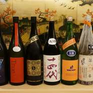全国各地から店の料理と相性が抜群の日本酒（銘酒）が揃っています。