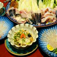冬季限定の旬の味覚『ふぐ』ふぐの王様『とらふぐ』使用。味も良く、低脂肪でコラーゲン豊富！他、飲み放題付きプランも別途あり詳しくはお尋ねください