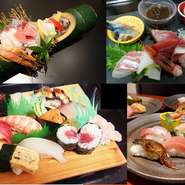 幅広い年齢層に合わせ多数のメニューをご用意しています
※寿司・刺身・鰻は昼・夜召し上がれます
※一品料理は夜の部のみです