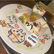 お祝いデザートプレート770円～（2日まで・要相談）