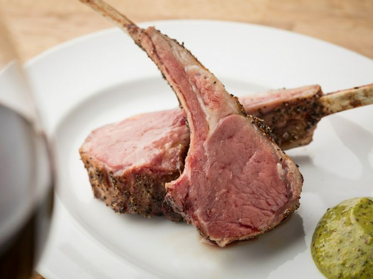 ラムチョップ(バジルとマスタード)