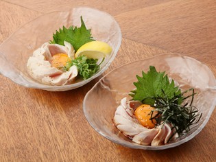 鮮度の良さが美味しさの決め手『丹波地鶏もものたたき』