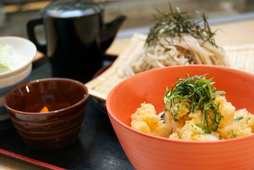 天ばらとざる蕎麦のセット