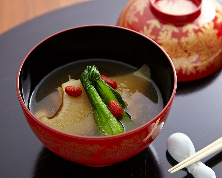 フカヒレ柔らか煮　キキョウ菜　クコの実