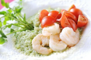 魚介の旨味が決め手です『クレソンのグリーンリゾット』