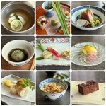 旬の食材を使った月替り八品フルコース