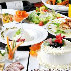 記念日はホールCake　飲放付コース