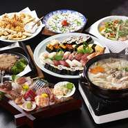 年始のご宴会は豪華に景気付けを！「大皿オードブル盛込料理コース 3240円(税込)」をご用意しております。プラス2000円で2時間の飲み放題を追加出来ます。美味しい料理とお酒でお楽しみ下さい！