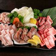 厚切りとろタン/たらふく和牛カルビ/上ハラミ/トントロ/若鶏/焼野菜/チョレギサラダ(3～4人前)