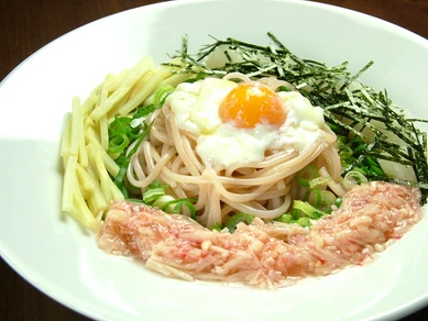 春のぶっかけウドン　温卵のせ