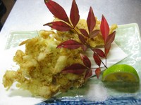 今旬の海鮮をサクサクのかき揚げに致しました