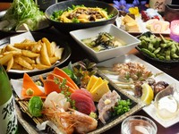 和牛と刺身付メイン料理が選べるちょっと贅沢なコースです！　飲み放題なしの場合は3000円。