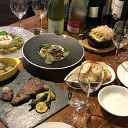 ワインにあう料理とのペアリングが楽しめます。シェフ自慢の料理とソムリエが厳選したワインをご一緒に