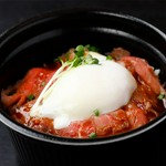 温泉卵×ステーキソース