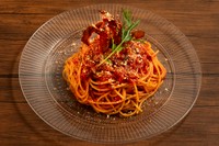 具の量に感激『カニのトマトパスタ』