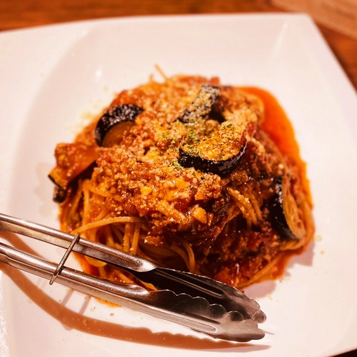 ピリ辛ミート茄子パスタ