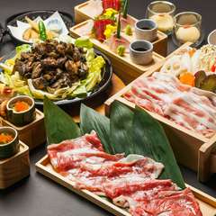 宮崎県産地鶏ぶり鶏・福ちゃんポーク・宮崎牛の3種のお肉が楽し