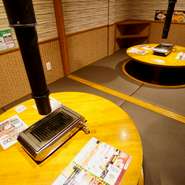 【掘りこたつ】丸テーブル（結合）　仕切りを広い個室に。１５名（最大２０名）以上からお受けしてます。