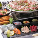 栗豚の肉炊きと海鮮土鍋を堪能できるプラン
生ビール付き4700円、焼酎日本酒付5000円