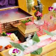 バラエティ豊かな演出が魅力的な料理の数々