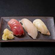 山陰産鮮魚の限定握り
