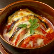 賀茂ナスと賀茂トマトのミルフィーユグラタン