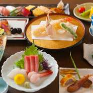 ＜料理7品・鮨6カン＞