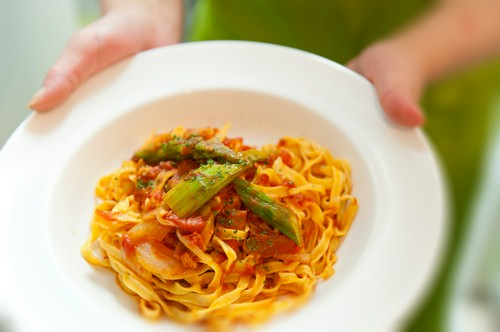 パスタは丁寧に麺から手作りしています。歯ごたえもお楽しみに