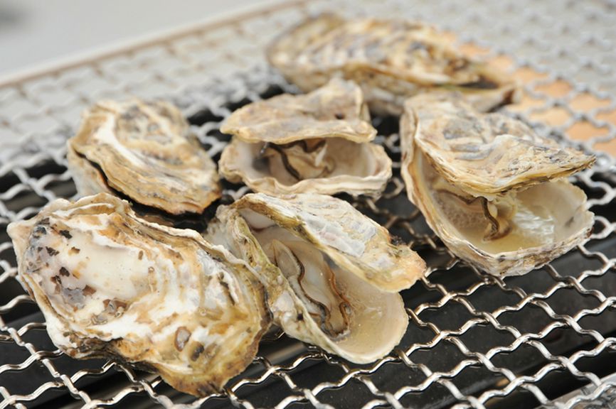 プリップリの新鮮牡蠣を網焼きで。自然の旨味が味わえる『牡蠣』一盛（中）