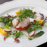 【Trattoria　Le　Porte】では食材ごとに産地を厳選し、その時々の美味しい食材を提供できるよう工夫をしています。同じメニューでも季節ごとに使う食材が変わるので、違った味わいを楽しめます。