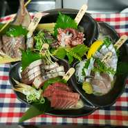 予約がオススメ！シェフ渾身の天然魚盛り合わせ♪