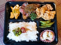 みんな大好き一番人気の牛ｶｯﾄｽﾃｰｷに人気おかずがプラスのお得なコンビ!!