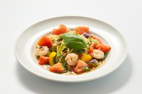 トマト風味のペペロンチーノ！季節野菜とともに…